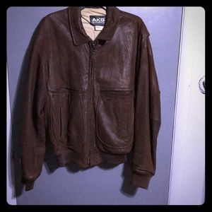 Rare Sz M 100% Leather Jacket By AKG Acoustics
